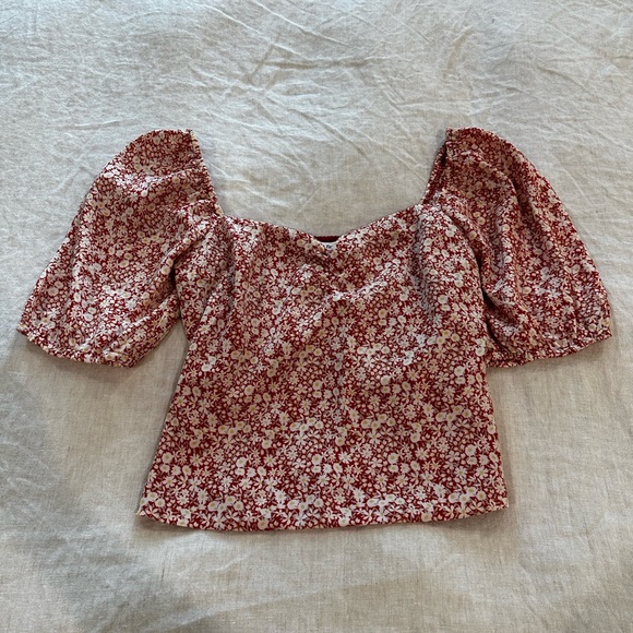 Abercrombie & Fitch Tops - Puff Sleeve Sweetheart Top size S Abercrombie & Fitch